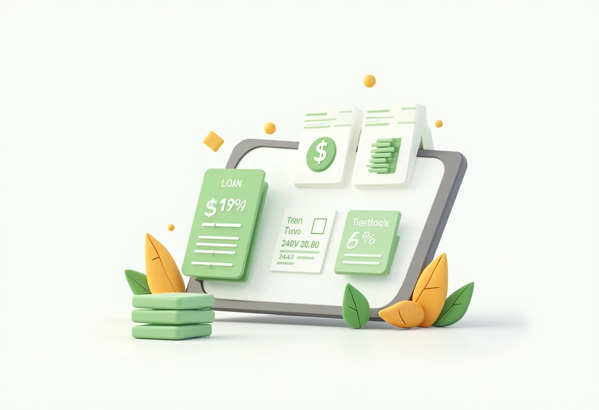 Interfaz digital de opciones de préstamo