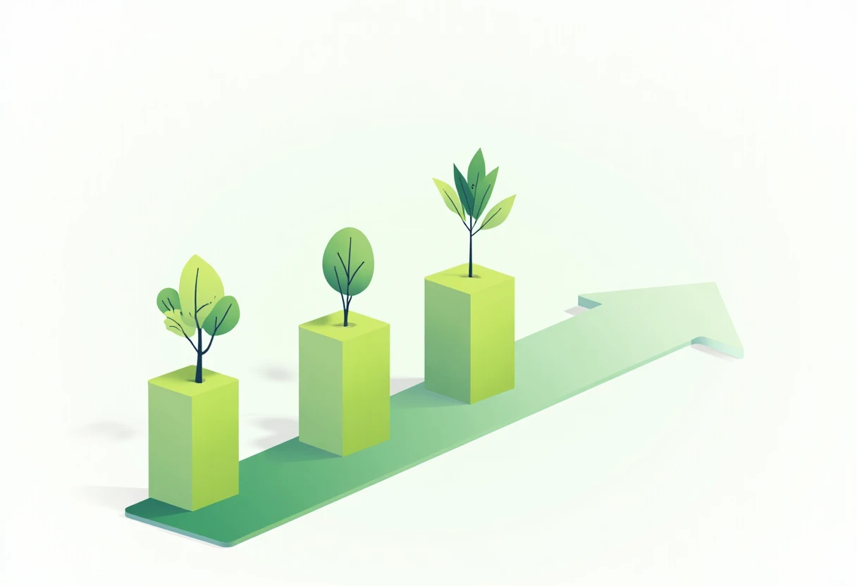 Abstract representation of financial growth